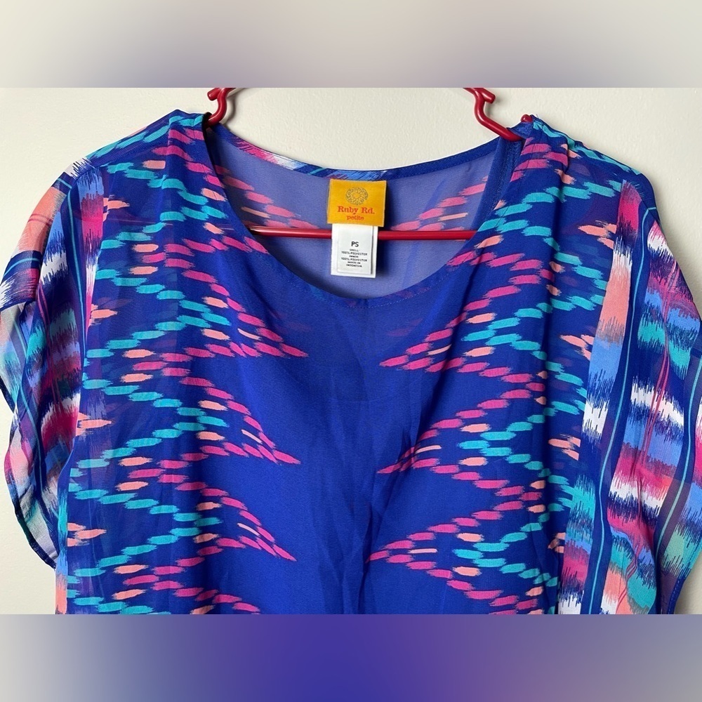 Ruby Rd NWT Blue Petite Blouse - Picture 2 of 9